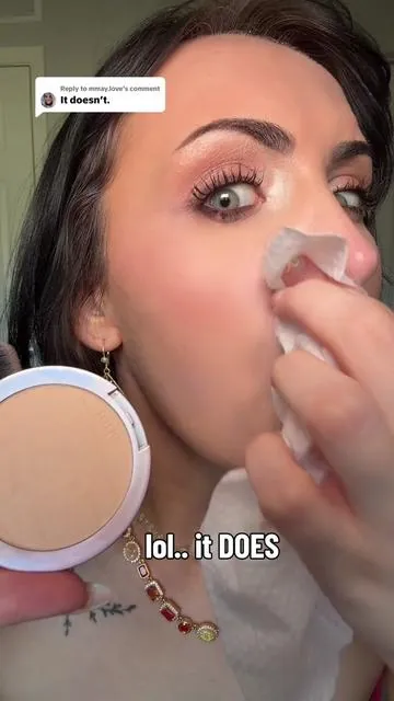 Replying to @mmay.love @tarte cosmetics does in fact cover smooth and blue. It’s their shape tape powder foundation #tartecosmetics #tarteshapetape #shapetapepowder #powderfoundation #matureskinmakeup 