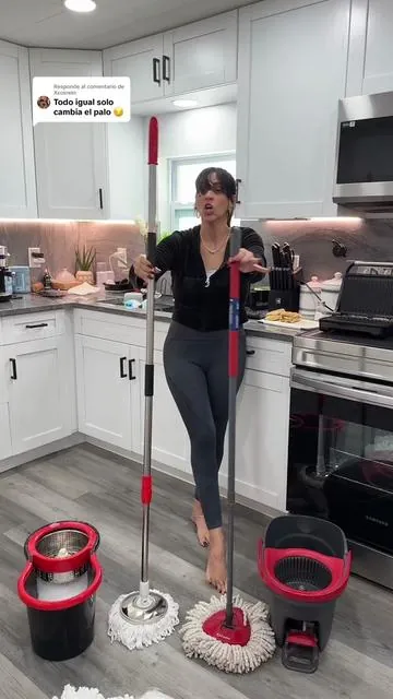 Respuesta a @Xcoinein Mop And Bucket Set with 360° Rotatable Mop 3 Microfiber Heads 61-Inch Adjustable Handle Efficient Cleaning Supplies#tiktokshop 