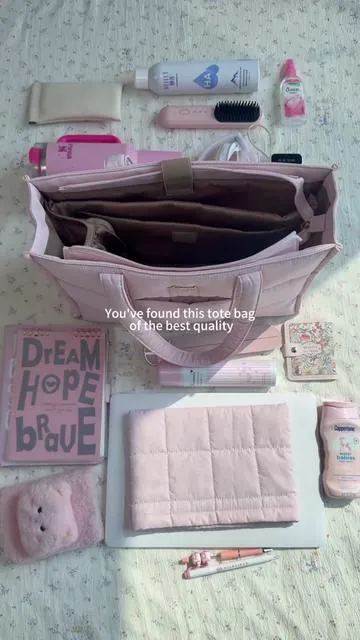 Making Mom’s life 100x easier and cuter! 🧩💖 7+ pockets for her Stanley, laptop, and phone.The best Mother’s Day surprise! ✨🎀#fyp #tiktokshopmothersday #mothersday #workbag #totebag 