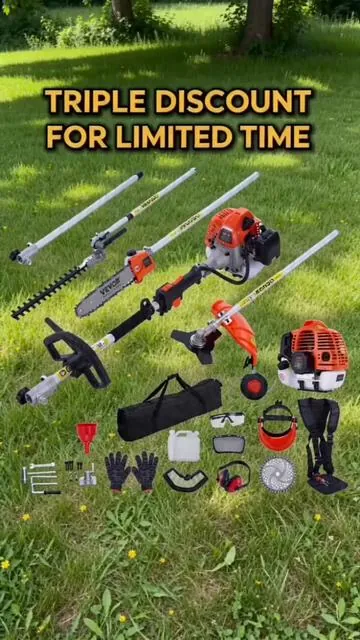 Completelawncarekitforapriceyouwillnotbeat.#lawncare#grasstrimmer#hedgetrimmer#polesaw 