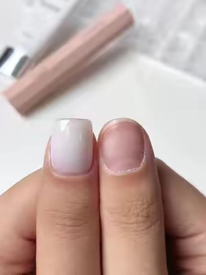 10 minutes to the perfect Milky Mani. Let's go!🕒💅#gelxnails #fypage #nailtutorials #nailideas #diynails 