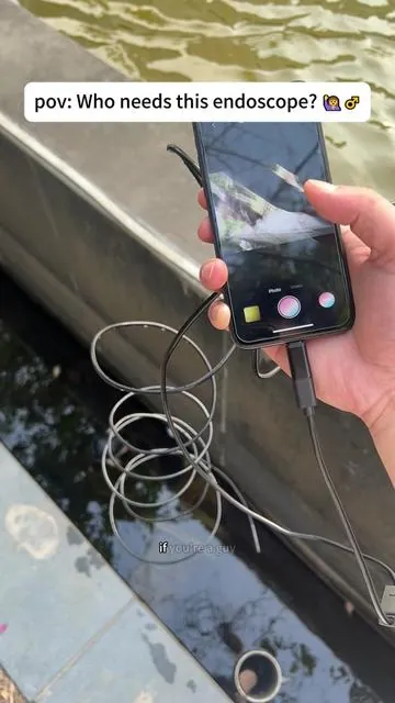 This endoscope connects to your phone to see hard-to-reach places.👀👀#borescope #endoscope #tiktokshop #tools #diy 