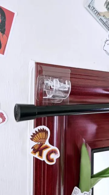 No Drill Transparent Hooks for Door Curtains & Curtain Rods – Strong and Easy to Install!#curtain #curtainrod #lovemyhome #homeimprovement #fyp 