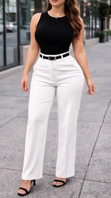 Women's Elegant Solid Color Straight #AAALASPARATUCURRO #plussize #womensfashion #OOTD #pants 