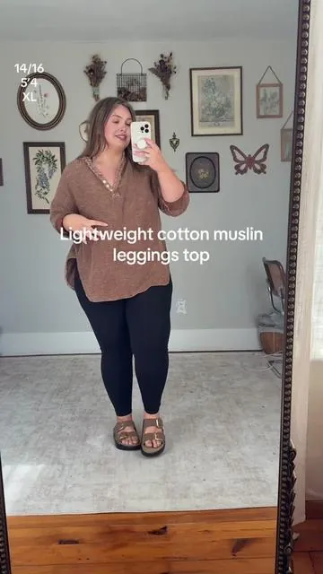 Soooo comfy and oversized and adorable! #plussizefashion #curvyfashion #leggingsoutfit #summertops #greenish 