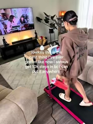 and the fact that you can incline it and has a phone holder and PINKKK😫 #treadmill #10ksteps #walking #cardio 