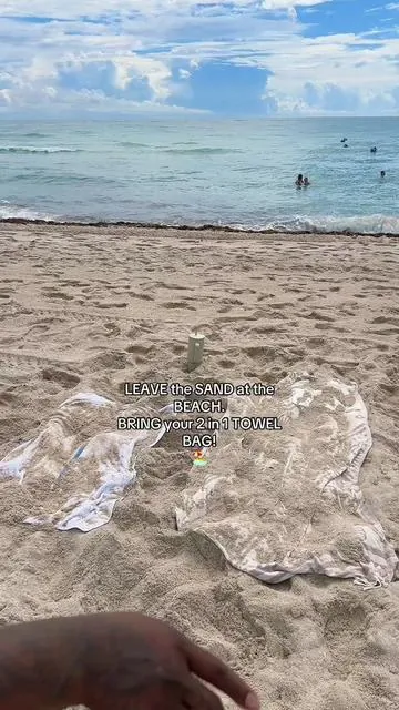 Sand Cloud 2-in-1 Turkish cotton towel bag! The best towel for summer beach days & vacations! 🏖️  #sandcloud #towel #beach #summeressentials #tiktokshopcreatorpicks