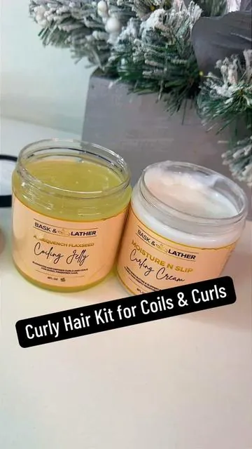 Curly Hair Kit for Coils & Curl @Bask and Lather Co #curldefinition #curlsandcoils #curlyhair #baskandlatherco #coilingjelly 