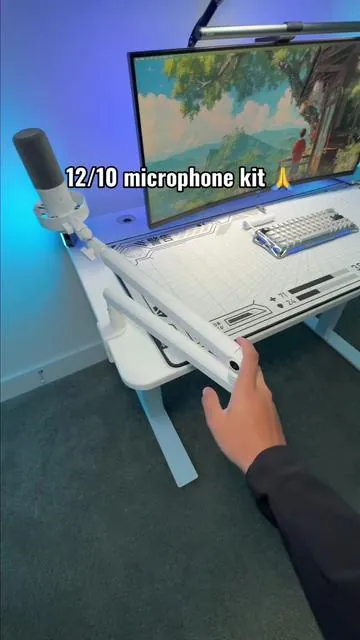 The microphone and boom arm kit I use for my gaming setup. #mic #microphone #gamingmic #budgetmic #desk 