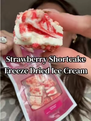 omg so delicious #freezedriedcandy #icecream #strawberryshortcake #TikTokshoprestock #AprilRestock 