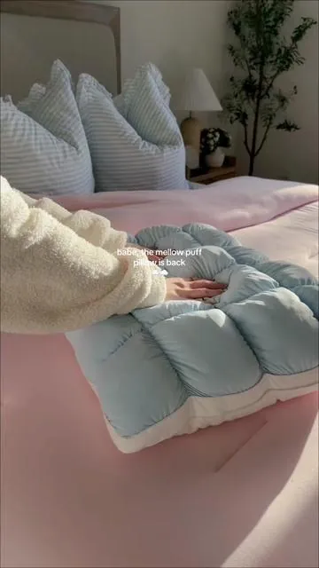 finally back in stock 💫☁️ cooling, ultra fluffy & so comfy 💤☁️ #mellowsleep #mellow #puffpillow #coolingpillow @Mellow Sleep 