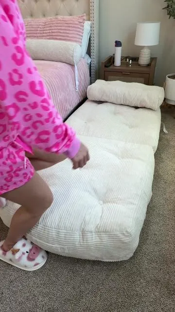 This chair bed is such a smart find. It folds from a comfy chair into a sleeper bed and looks so cozy while doing it. 😴 #chairbed #sofabed #sleeperchair #foldingbed #smallspacefinds chair bed sofa bed chair sleeper chair folding sofa bed convertible chair bed single sofa bed guest bed chair small space chair bed apartment sofa bed space saving furniture multifunctional chair corduroy sleeper chair floor sofa bed lounge chair bed compact sleeper chair
