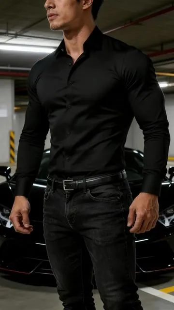 Slim-fit stretch dress shirt hits different 💙 Effortless sharp style for work, dates, and formal outings! #DressShirt #MensFashion #SlimFit #WorkWearChic #FormalStyle