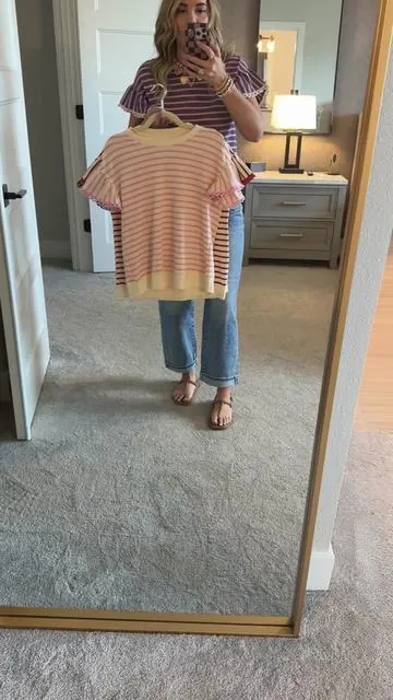 @SHEWIN #cutetop #stripedtop #ruffletop #cutefashion #cutetops 