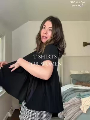 The most flattering throw on and go cotton tshirt #cottontshirt #tshirt #tshirts #babydolltop @Imily Bela 