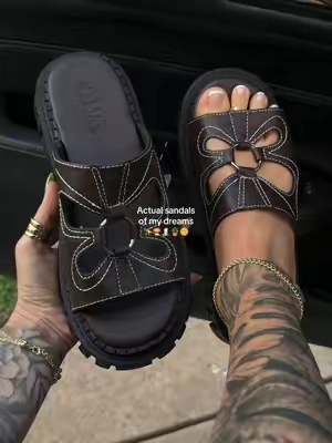 The CUTEST retro sandals by @Dolls Kill ✨  #sandals#boho#vintage#y2k#retro