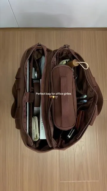 Large capacity tote bag with multiple compartments—perfect for office girlies💼✨#bagsmart #officebag #workbag #totebag #everydaybag 