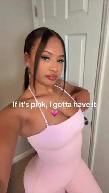 Had to get this jumpsuit in pink 🤭💗 size medium #ootd #baddie #jumpsuit #pinkaesthetic 