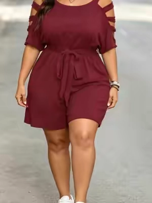 Solid Color Basic Romper, Casual Pocket Romper for Summer#jumpsuit #casualoutfits #tiktokshop #OOTD #spotlightfinds 