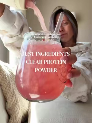 Tastes like juice + 20g protein 🤯  #clearproteinpowder #strawberryclearprotein 