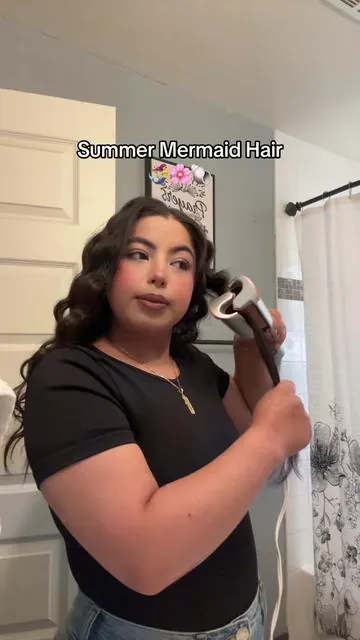 the perfect mermaid waves🎀🧜‍♀️#easyhairstyles#mermaidhair#sheglam#viral#youneedthis 