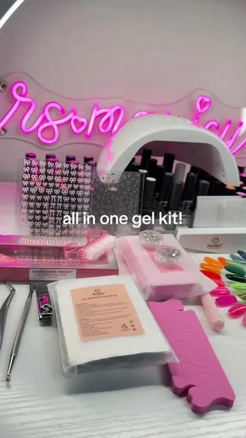 I can’t believe how much nail stuff you get in this kit! 💅😳 This is the 85 pcs 55 color kit btw! There is a kit linked that comes with gelx nail tips as well.  @BeetlesGelPolish  #beginnernailtech #gelnailsathome #nailsathome #diynails #nailkit 