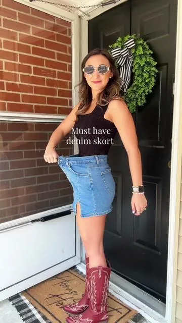 OBESESSED with this denim skort from @luvamia perfect for concerts, festivals, rodeos, or cute every day outfits! Absolute must for summer!  #denimskort #denimskirt #concertoutfit #outfitinspo #tiktokshopcreatorpicks 