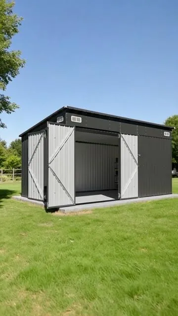 Transform your outdoor space with the Aoxun 8'x4' Triple Door Storage Shed! 🏡 Get organized with secure storage for all your tools, bicycles, and garden essentials. Three lockable doors ensure easy access, and the durable metal construction with a slopping roof keeps everything protected. Tap to shop this essential now! #outdoorstorage #gardentools #shedsolutions #homeorganization #AIGC #Moras
