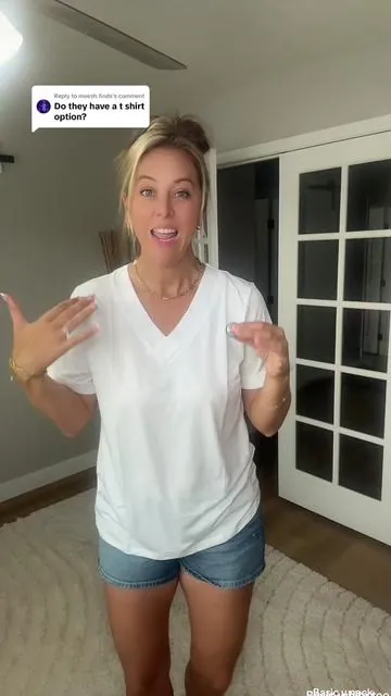 Replying to @meesh.finds Lightweight loose flowy and not see through! The perfect shirt for spring and summer #basicwhitetop #vneckshirt #vnecktop #basictee #tiktokshopcreatorpicks @WIHOLL 