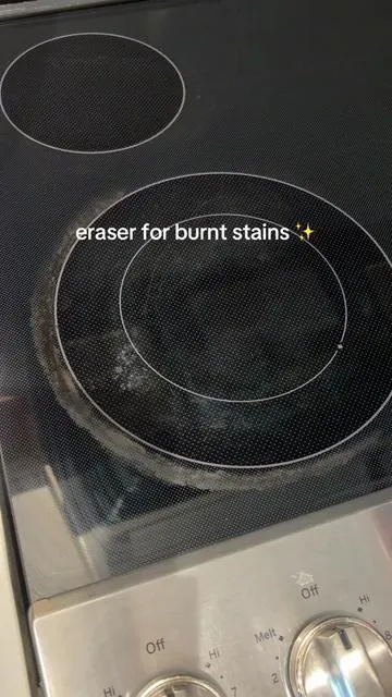 This pumice stone erases burnt-on grease in seconds. #stovecleaning #cleaninghacks #cleaningtiktok 