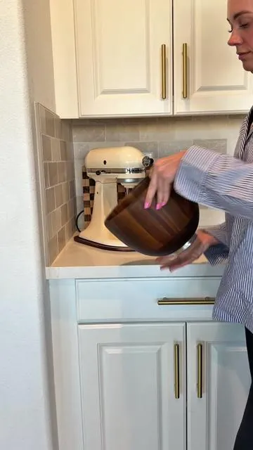 Wood bowl for your KitchenAid - use the mixer you already have and just add the bowl you already have. #kitchenaid #kitchenaidmixer 
