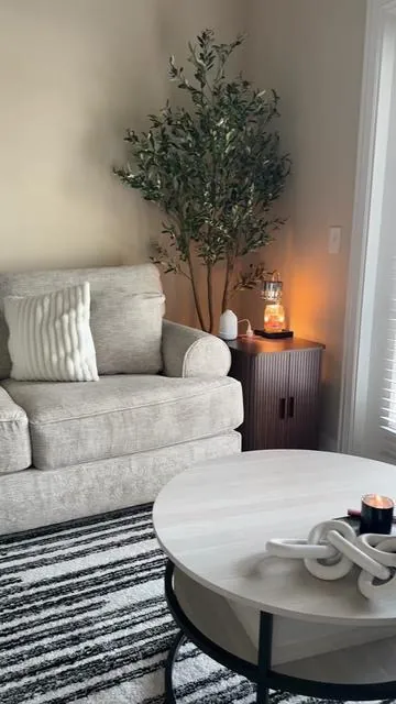 Apartmeent Finds: indoor olive tree! I love how this looks 😍😍 #artificialolivetree #olivetreedecor #olivertree #homedecor #apartmentfinds 