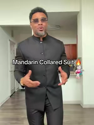 Mandarin collared suit 🔥🔥 #mensfashion 