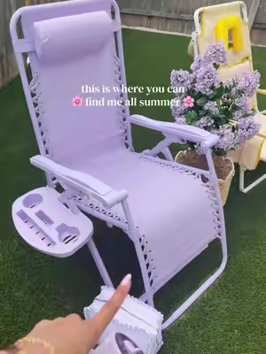 Lawn chair but make it cute.  @Best Choice Products, Inc. #zerogravitychair #loungechair #patiomakeover #lawnchair 