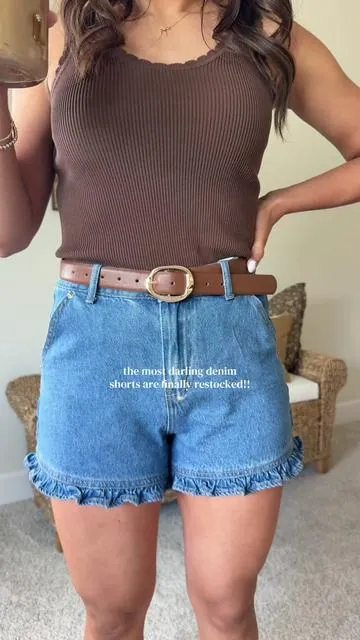 Replying to @Mattison Young just in time for summer!!!🪿 @Imily Bela Official  #ruffledenimshorts #denimshorts #summeroutfits #tiktokshopstockup #tiktokshopmothersday 