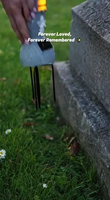 Forever Loved, Forever Lit ✨ Let Your Remembrance Shine Day and Night  #GraveDecor #MemorialGift #SolarLight #SympathyGift #ForeverRemembered #vase