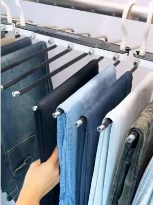 One hanger, six pants… no words 😭 #GeniusDesign #HomeOrganization#tiktokfinds #weeklydeals #OrganizeWithMe 