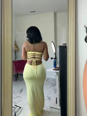 Strapless long lace up back dress • small 5’3 165lbs  #tubedress #straplessdress 