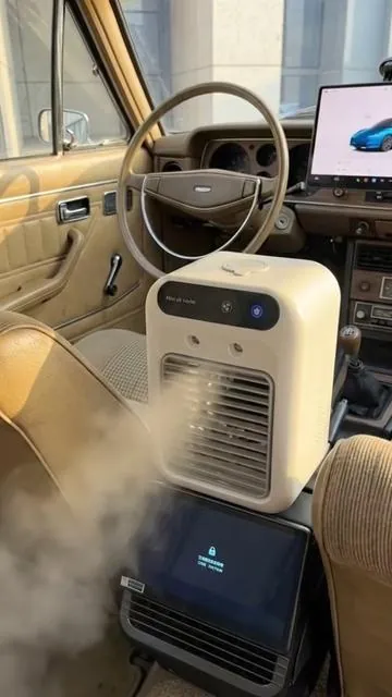 Why go broke trying to fix your car A/C #MiniAirConditioner #PortableAirCooler #RoomCoolingHack #USBRechargeableFan #tiktokshopspringglowup 