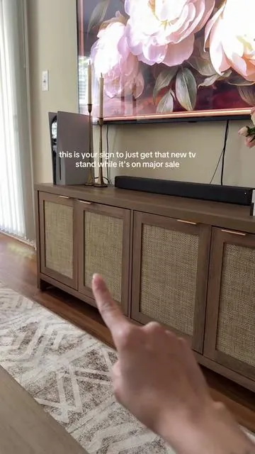 Literally the perfect organic modern rattan tv stand and INSANELY affordable!!! 🤩🫢 from the brand @SICOTAS I’m in love. 💕 #organicmodern #sicotastvstand  #furniture #tvstand #tiktokshopfinds Livingroom cabinet, Home storage, TV stand with storage, cozy home, home decor, Home finds 