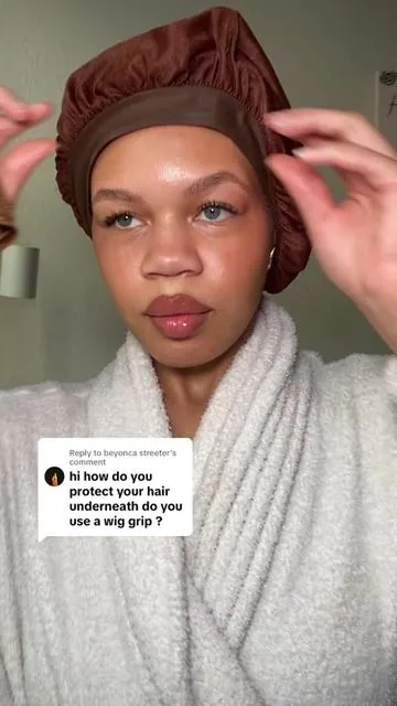 Replying to @beyonca streeter    this is how I keep my wig on AND protect my fine hair 👀 #wiggrip #halfwig #blackgirlhair #wighacks #dreamloverwiggrip @Dreamlover✨ 