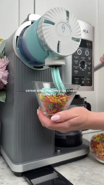 Is this considered breakfast or dessert? Let us know below. 😋🥣🍦   #NinjaCREAMi#Cereal #FruityPebbles