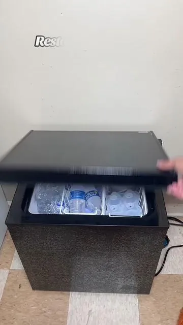 Let’s restock my "cooler " 👏🏾🙌🏾#deepfreezer #freezer #kitchenmusthaves #dormroom #tiktokshopfind