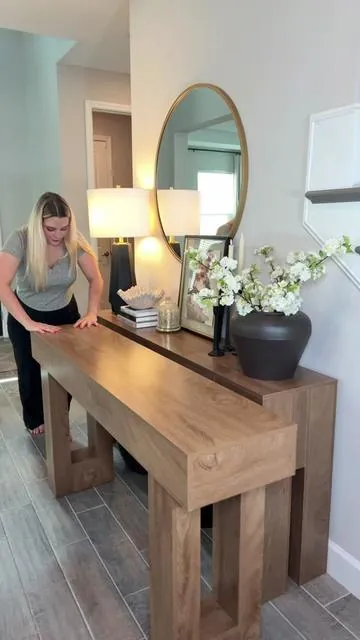 new entryway table is giving designer without the 🏷️ 😍 #entrywaytable #entryway #table @Tribesigns 