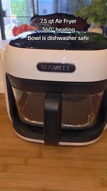 360° airflow means no burned edges or raw centers! Restaurant quality crispy food in MINUTES! #LargeAirfryerDishwasherSafeBowl #KitchenGadgets #MothersDayGiftsFathersDayGiftsWeddingGiftAnniversaryGift #KitchenRedo #BoswellAirFryerQualityAirFryer