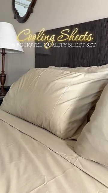 Soft affordable sheet set 🤎❄️  #sheetset #sheets #hotelqualitybedsheets #coolingsheets 