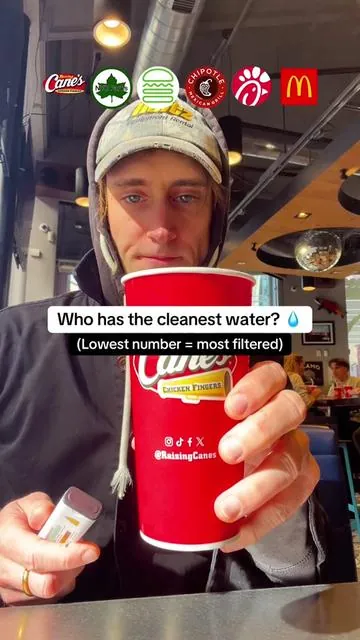 Who has the most filtered water in NYC?  #mukbang #nycfood #foodchallenge #cleanwater #chickfila @Chick-fil-A 