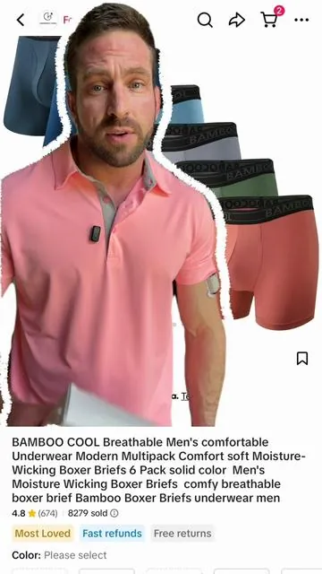If you're going to buy bamboo cool boxers, by the ones that are 92% bamboo not 47%. Link is on screen. #BambooUnderwear #MensComfortWear #CoolingUnderwear #EverydayEssentialsMen #TikTokShopCreatorPicks