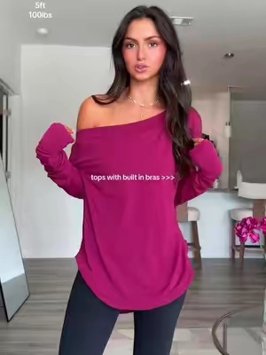 This is SO COMFORTABLE @Halara #autumnoutfits #halara #offtheshoulder #builtinbra 