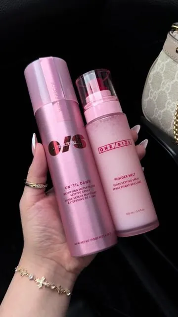 #OneSize #OneSizeBeauty #SettingSpray #PowderMeltGlassSettingSpray #OnTillDawnSettingSpray 